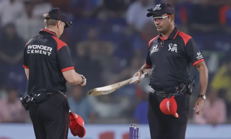 IPL 2025: Umpires Conduct On-Field Bat Inspections in Jaipur and Delhi Matches - IPL News